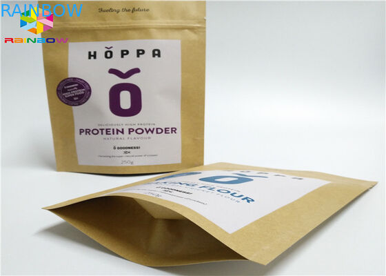 คราฟท์ถุงกระดาษที่กำหนดเองอ่อนนุชหัตถกรรมน้ำตาลขนมขบเคี้ยวบรรจุภัณฑ์หน้าต่าง Ziplock