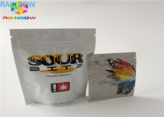 อลูมิเนียมฟอยล์ซิปล็อคถุงพลาสติกบรรจุอาหารกระเป๋าขนาดที่กำหนดเองด้วยรอยฉีก