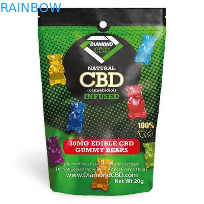 กลิ่นพิสูจน์ธูปสมุนไพรบรรจุภัณฑ์ซิปล็อค Mylar CBD น้ำมันวัชพืชถุงป่านพิมพ์กราเวีย