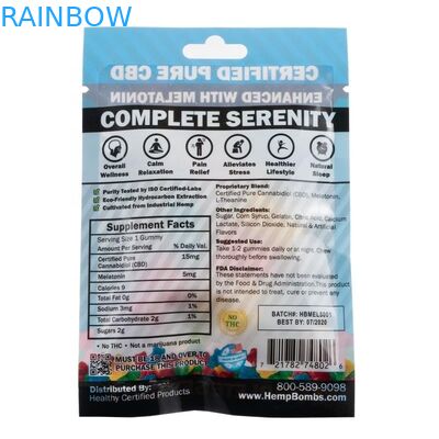 กลิ่นพิสูจน์ธูปสมุนไพรบรรจุภัณฑ์ซิปล็อค Mylar CBD น้ำมันวัชพืชถุงป่านพิมพ์กราเวีย