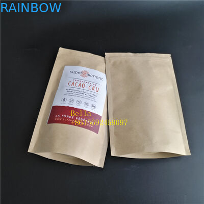 ใบโลโก้พิมพ์ถุงชาบรรจุภัณฑ์ถุงซิปกระดาษคราฟท์สีน้ำตาลพร้อมหน้าต่างที่ชัดเจน