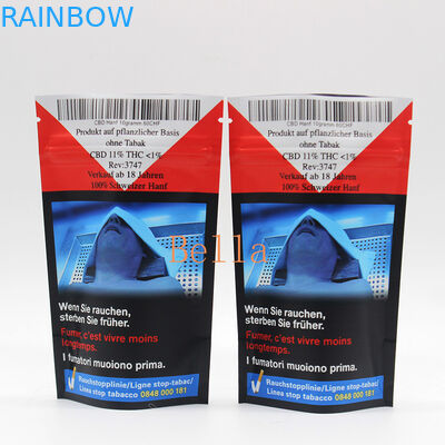 ล้างหน้าต่างยืนขึ้นถุงซิปพิมพ์แบบกำหนดเองสำหรับชาสมุนไพร CBD Powerfood บรรจุภัณฑ์