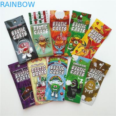 รถเข็นพลาสติกแปลกใหม่ถุงบรรจุภัณฑ์ถุงซิปล็อค Mylar พิมพ์แบบกำหนดเอง