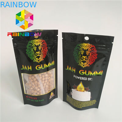 พิมพ์ฟอยล์ลามิเนต Mylar Ziplock ยืนขึ้นถุงบรรจุภัณฑ์กัญชาวัชพืช Mmj