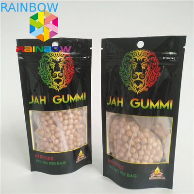 พิมพ์ฟอยล์ลามิเนต Mylar Ziplock ยืนขึ้นถุงบรรจุภัณฑ์กัญชาวัชพืช Mmj