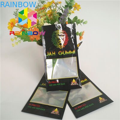 พิมพ์ฟอยล์ลามิเนต Mylar Ziplock ยืนขึ้นถุงบรรจุภัณฑ์กัญชาวัชพืช Mmj