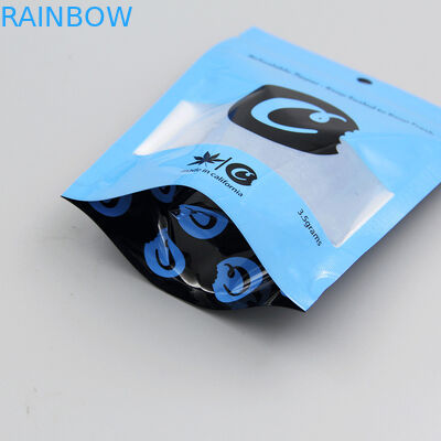 บรรจุภัณฑ์ธูปสมุนไพรแบบกำหนดเอง 3.5 กรัมคุกกี้ถุง Mylar หลักฐานเด็กพร้อมหน้าต่างที่ชัดเจน