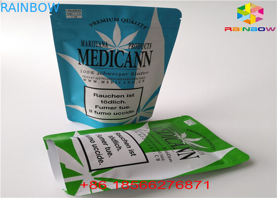 ซิปหลักฐานเด็กซิปอลูมิเนียมยืนขึ้นกระเป๋า CBD / บรรจุหีบห่อสำหรับผงน้ำตาล