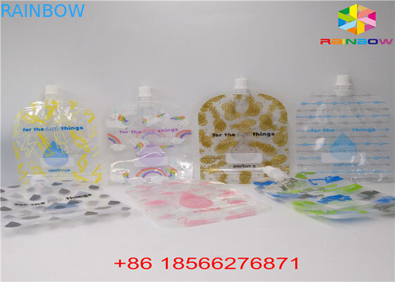 FDA / ถุงพวย SGS บรรจุภัณฑ์อลูมิเนียมฟอยล์ลุกขึ้นยืนกระเป๋าสำหรับอาหารเหลว / เครื่องดื่ม