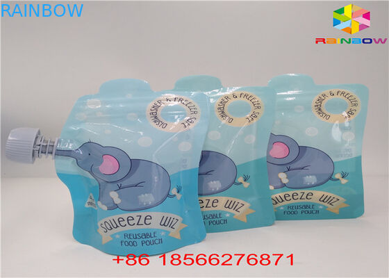 FDA / ถุงพวย SGS บรรจุภัณฑ์อลูมิเนียมฟอยล์ลุกขึ้นยืนกระเป๋าสำหรับอาหารเหลว / เครื่องดื่ม