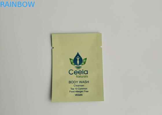 กระเป๋าเครื่องสำอางพลาสติกแบนอลูมิเนียมฟอยล์เนื้อครีมบรรจุภัณฑ์ล้างกระเป๋า