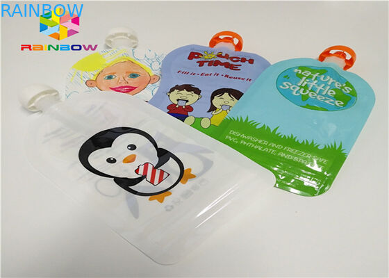 อลูมิเนียมฟอยล์ลุกขึ้นยืนกระเป๋าพวยบรรจุภัณฑ์การพิมพ์ที่กำหนดเอง 120ml พลาสติก