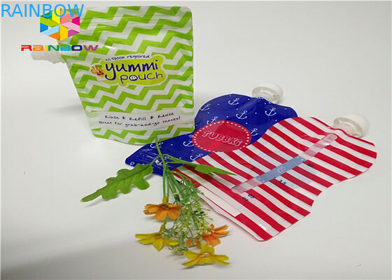 อลูมิเนียมฟอยล์ลุกขึ้นยืนกระเป๋าพวยบรรจุภัณฑ์การพิมพ์ที่กำหนดเอง 120ml พลาสติก