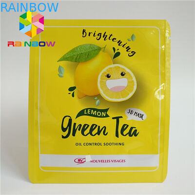 ถุงซิปล็อคลายพิมพ์สามด้านปิดผนึกหน้ากากตาอลูมิเนียมฟอยล์เคลือบผิวหน้า