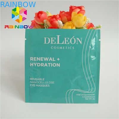 ถุงซิปล็อคลายพิมพ์สามด้านปิดผนึกหน้ากากตาอลูมิเนียมฟอยล์เคลือบผิวหน้า