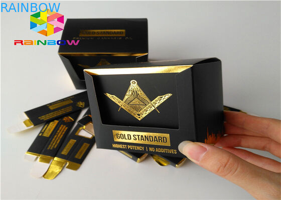 กล่องกระดาษพิมพ์ลายนูนบรรจุภัณฑ์สินค้าขนาดเล็กที่มีหน้าต่าง