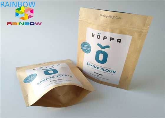 กระดาษคราฟท์ถุงกระดาษแบบกำหนดเองอลูมิเนียมฟอยล์ Mylar Ziplock ความชื้น