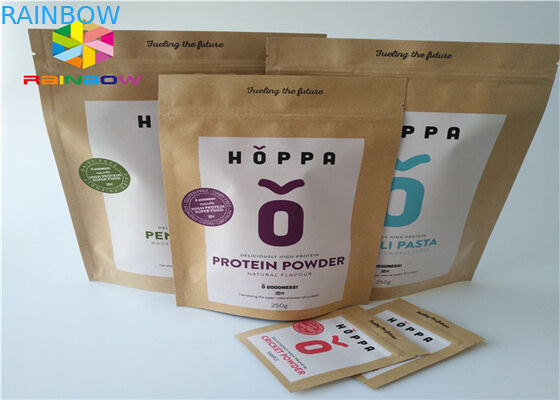 กระดาษคราฟท์ถุงกระดาษแบบกำหนดเองอลูมิเนียมฟอยล์ Mylar Ziplock ความชื้น