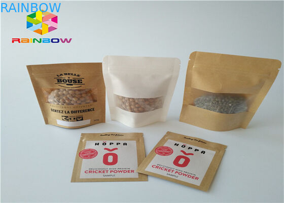 กระดาษคราฟท์ถุงกระดาษแบบกำหนดเองอลูมิเนียมฟอยล์ Mylar Ziplock ความชื้น