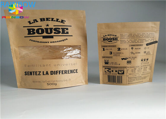 กระดาษคราฟท์ถุงกระดาษแบบกำหนดเองอลูมิเนียมฟอยล์ Mylar Ziplock ความชื้น