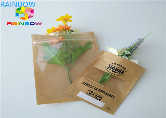 กระดาษคราฟท์ถุงกระดาษแบบกำหนดเองอลูมิเนียมฟอยล์ Mylar Ziplock ความชื้น