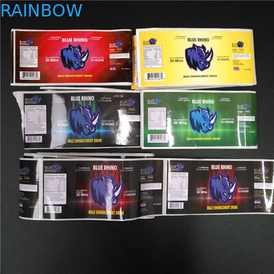 พีวีซีใสหดฉลากแขนบาร์โค้ดโลหะโฮโลแกรมสำหรับกล่อง / ขวดยา