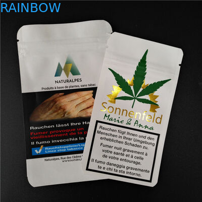 THC CBD Gummies บรรจุภัณฑ์ธูปสมุนไพรย่อยสลายได้คราฟท์สีขาวถุงอาหารถุง