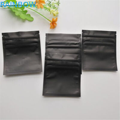 Child Proof Mylar Zip Lock ถุงพลาสติกเคลือบสีดำ Gummy Candy Weed บรรจุภัณฑ์
