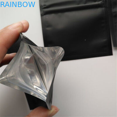 Child Proof Mylar Zip Lock ถุงพลาสติกเคลือบสีดำ Gummy Candy Weed บรรจุภัณฑ์