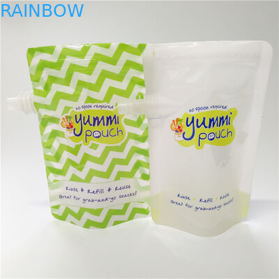 พวยพิมพ์แบบกำหนดเองกระเป๋าบรรจุภัณฑ์เด็กปลอดภัยฝาอาหารเด็กนำมาใช้ใหม่กระเป๋า