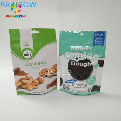 กราเวียพิมพ์ Stand Up อลูมิเนียมฟอยล์ถุงซิปล็อคที่กำหนดเองสำหรับอาหารผง