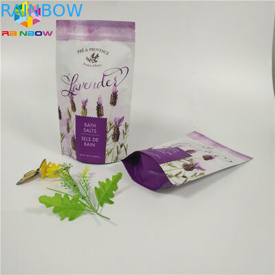 กำหนดเองเคลือบพิมพ์ฟอยล์ถุงบรรจุภัณฑ์ถุงก้นขัดผิวเรียบด้วยซิป