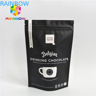 อลูมิเนียมฟอยล์ลุกขึ้นยืนถุงกาแฟบรรจุภัณฑ์ขนาดที่กำหนดเองด้วยวาล์ว / ซิป