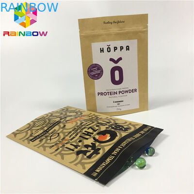 กระดาษคราฟท์ Ziplock ยืนขึ้นถุงอลูมิเนียมฟอยล์ตนเองยืนความชื้นหลักฐานสำหรับขนมขบเคี้ยวอ่อนนุช