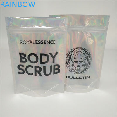 แผ้วโฮโลแกรมฟอยล์กระเป๋าบรรจุภัณฑ์โฮโลแกรมถุง Mylar ผงยาทาเล็บกระเป๋า