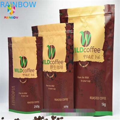 ฟอยล์อลูมิเนียมผนึกถุงซิปอัพถุงพิมพ์ Ziplock พร้อมวาล์ว