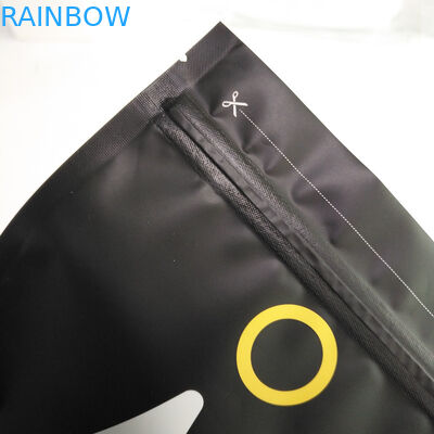 ถุงบรรจุกาแฟแบบเคลือบสีดำ 1 กิโลกรัม 500 กรัม 250 กรัมพร้อมถุงซิปด้านบนและอลูมิเนียมฟอยล์ด้านใน