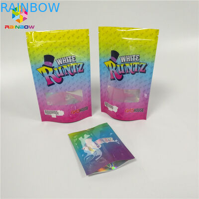 พิมพ์แบบกำหนดเอง Ziplock ผนึก Doypack วัสดุลามิเนตกลิ่นกระเป๋า Runtz หลักฐานสำหรับบรรจุภัณฑ์ขนม CBD