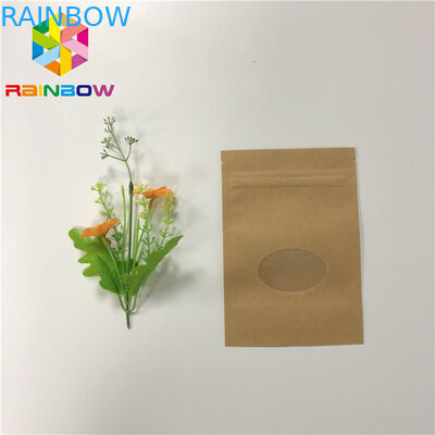 คราฟท์สามด้านปิดผนึกถุงซิปขึ้นยืนสำหรับบรรจุภัณฑ์ผลไม้แห้ง
