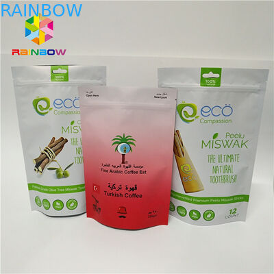 ลามิเนตฟอยล์ถุงฟอยล์ bas ลุกขึ้นยืนถุงบรรจุภัณฑ์ถุงพลาสติกพิมพ์แบบกำหนดเองถุงกาแฟพลาสติกขายร้อน