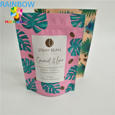 ลามิเนตฟอยล์ถุงฟอยล์ bas ลุกขึ้นยืนถุงบรรจุภัณฑ์ถุงพลาสติกพิมพ์แบบกำหนดเองถุงกาแฟพลาสติกขายร้อน