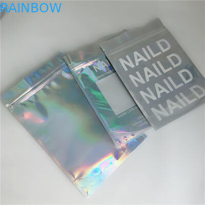3 ด้านประทับตราถุงบรรจุภัณฑ์เครื่องสำอางฟอยล์ Mylar แบน Ziplock สูบบุหรี่ยาสูบห่อกระเป๋า