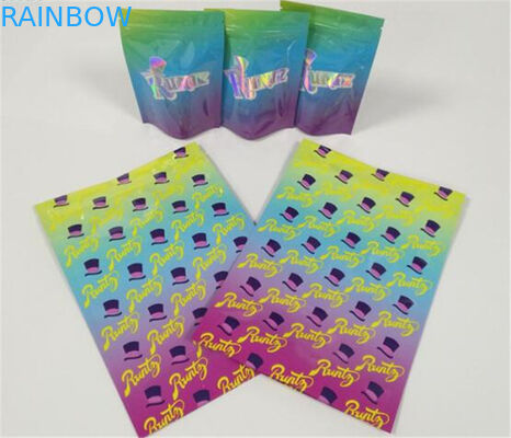 ถุงพลาสติก 3.5 กรัมบรรจุภัณฑ์ฉลากแบบกำหนดเองพิมพ์คุกกี้ CBD ผนึก Ziplock