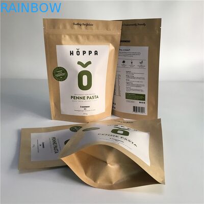 คราฟท์ยืนขึ้นซิปล็อคกระเป๋าถุงกระดาษปรับแต่งอลูมิเนียมฟอยล์ซิปล็อค