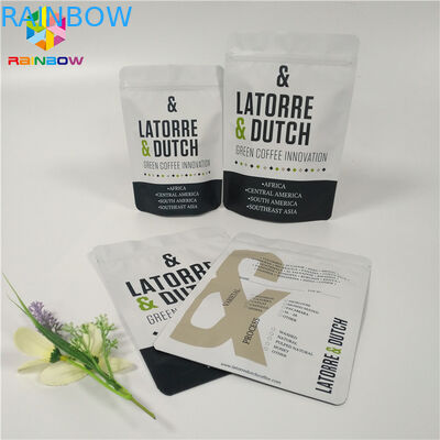 ถุงอลูมิเนียมฟอยล์บรรจุภัณฑ์ Ziplock Reclosable Valve ถุงกาแฟพิมพ์กราเวียร์