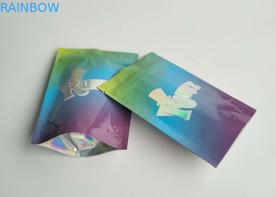 ถุงพลาสติกกันความชื้นบรรจุภัณฑ์คุกกี้โฮโลแกรมหน้าต่างอย่างชัดเจนพร้อมซิป