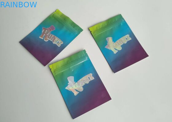 ถุงพลาสติกทนเด็กบรรจุภัณฑ์ถุงซินดี้ Runtz ซิปเสร็จฟอยล์