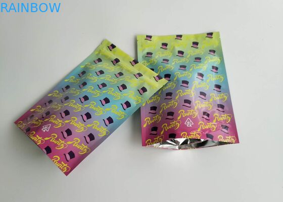การออกแบบซิปล็อคแบบกำหนดเองพิมพ์ Stand Up Pouches Runtz กระเป๋าเงาพิสูจน์