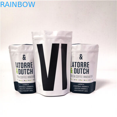 เคลือบถุงกาแฟสีขาวถุงพลาสติกบรรจุภัณฑ์อลูมิเนียมฟอยล์รักษาซีล