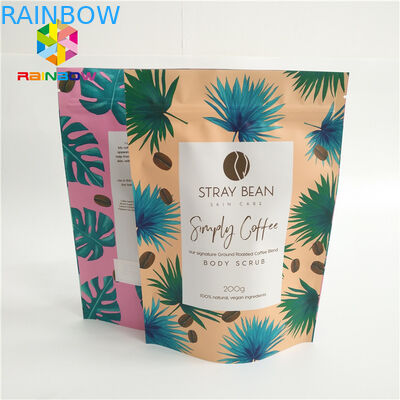 ถุงซิปบรรจุภัณฑ์ที่พิมพ์แบบกำหนดเองพิมพ์ผนึกได้สำหรับเมล็ดกาแฟ